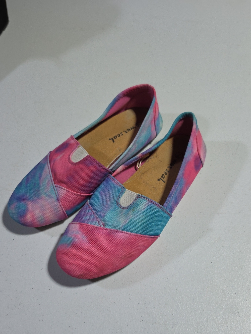 Tie-Dye Slip-On Canvas Flats - Pink & Blue